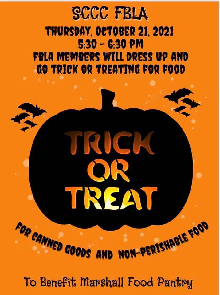 SCCC FBLA Trick or Trick for Canned Goods