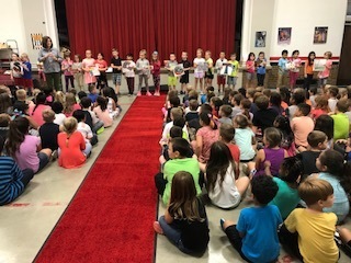 Mrs. Stock's class performed at the Character Ed Assembly for October. The character word for the month is self-control