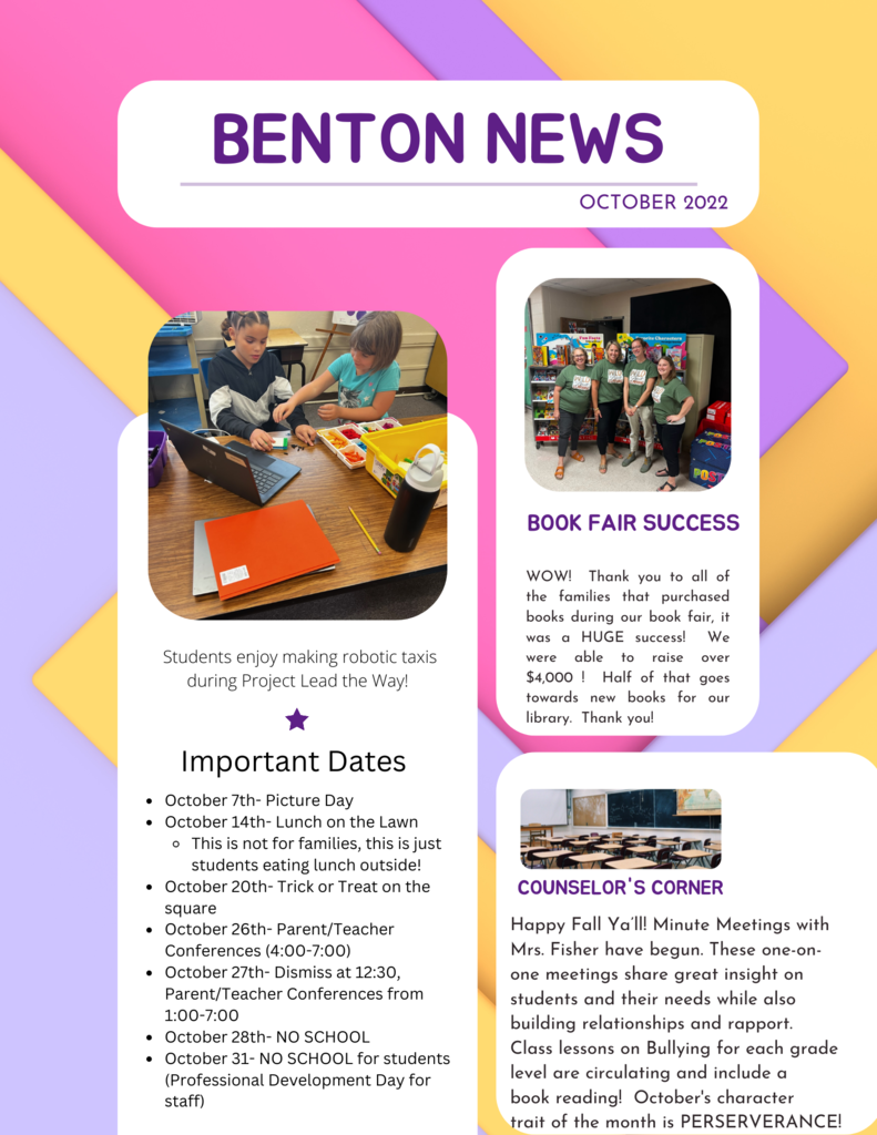 Benton's October Newsletter