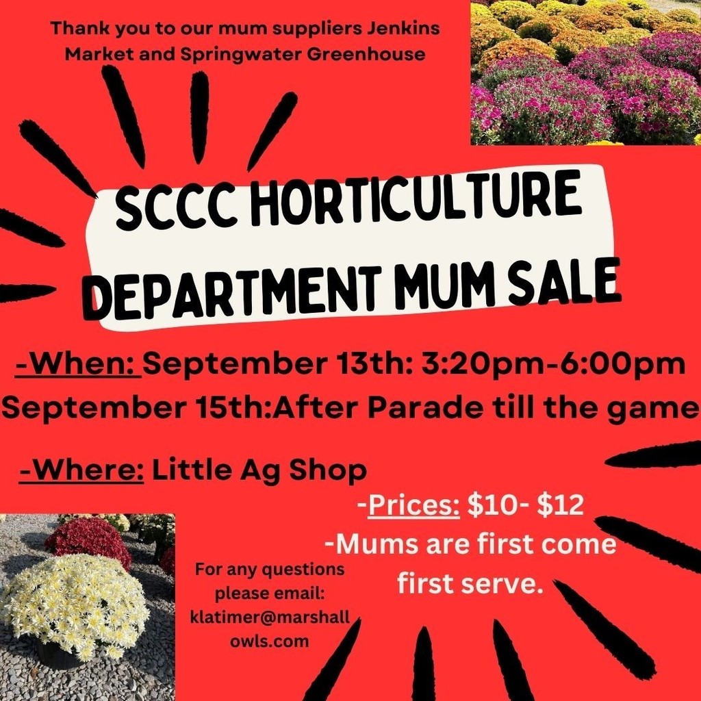 SCCC Horticulture Department Mum Sale
